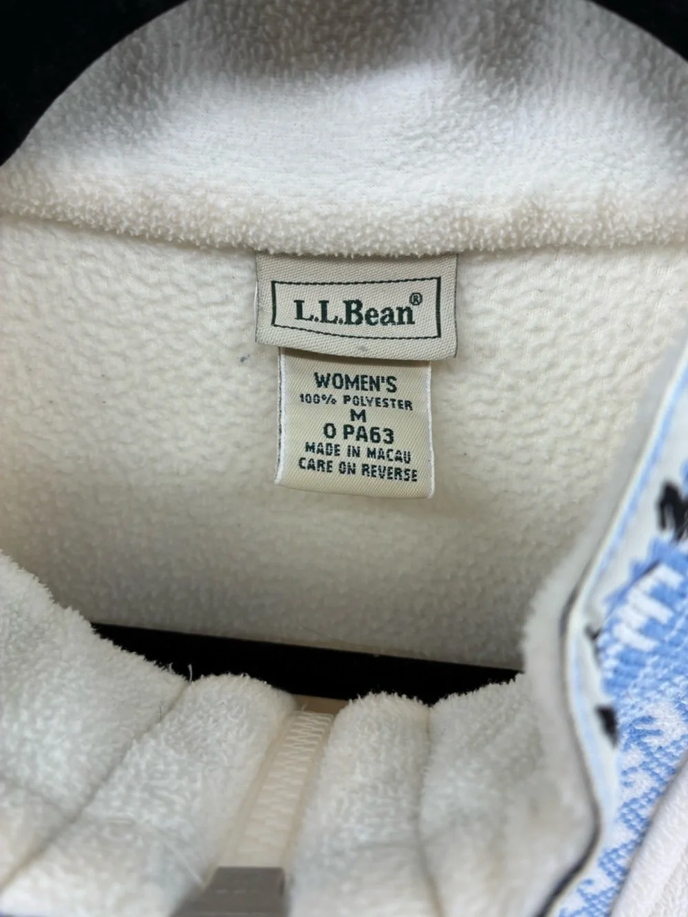 L.L. Bean Women's Cream Fleece Vest with Nordic Trim - Picture 4 of 7